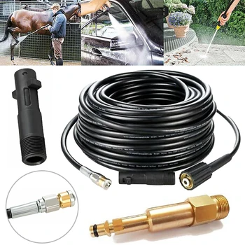 

12m Hose High Pressure Washer Nozzle Set Quick Connect Tubing For Kerch