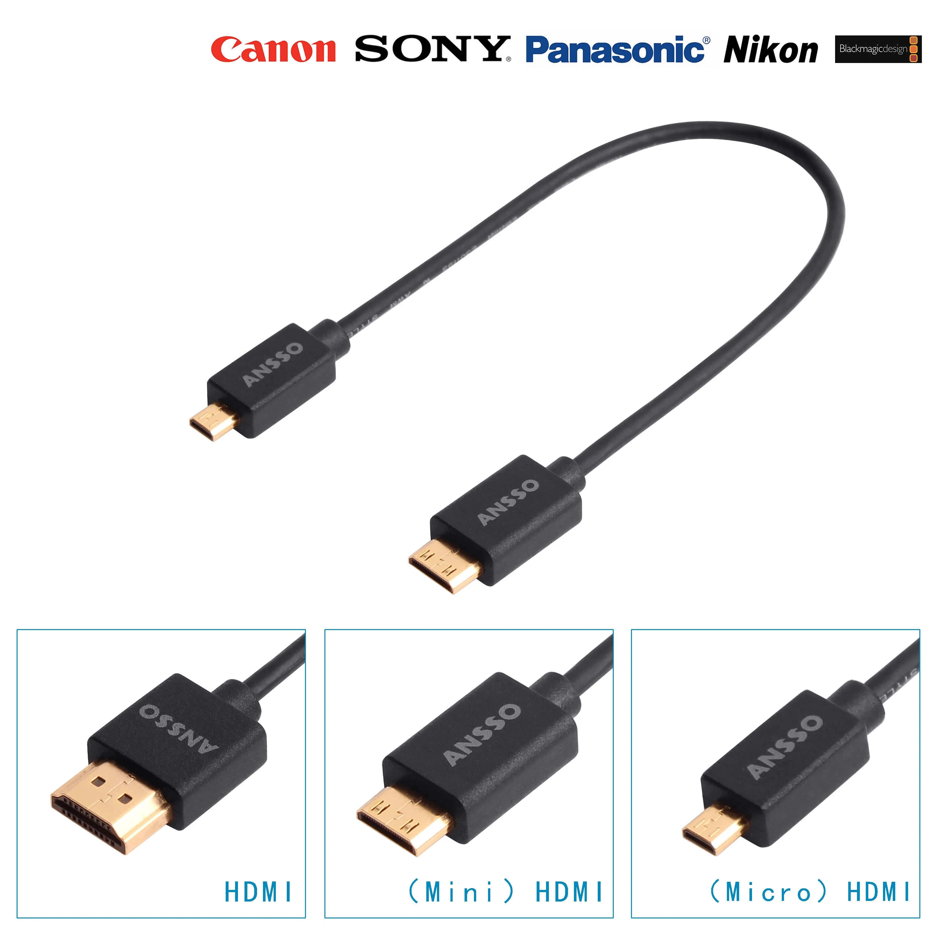 

Mini Micro HDMI Ultra Slim Micro single stabilizer Zhiyun DJI image transmission Mini Micro HDMI ultra-short thin cord 4K60P