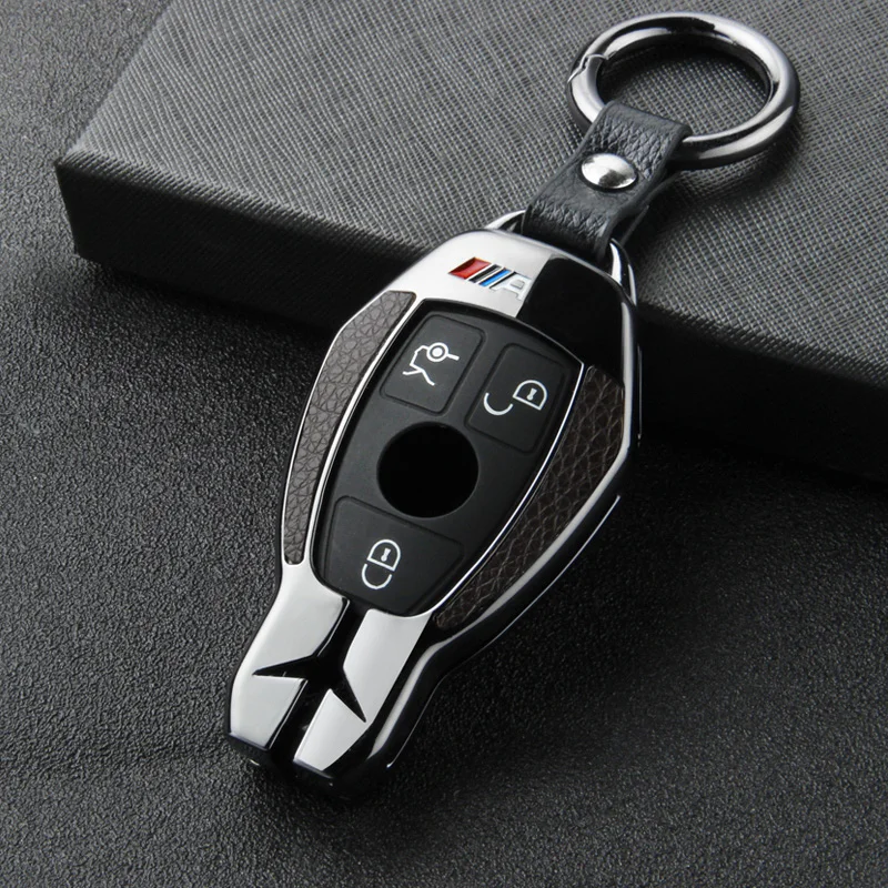 Автомобильный брелок, чехол, защитный чехол, подходит для Mercedes Benz E C Class W204 W212 W176 GLC CLA GLA, автомобильные аксессуары - Название цвета: Black Ring A