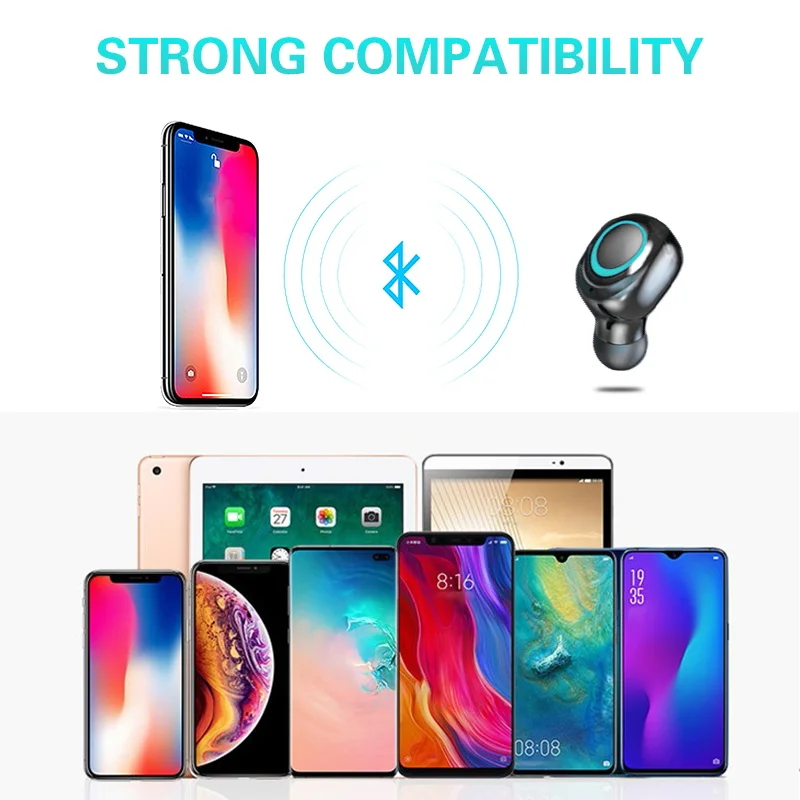 Новинка 2020 TWS Мини Bluetooth наушники V5.0 стерео беспроводные водонепроницаемые
