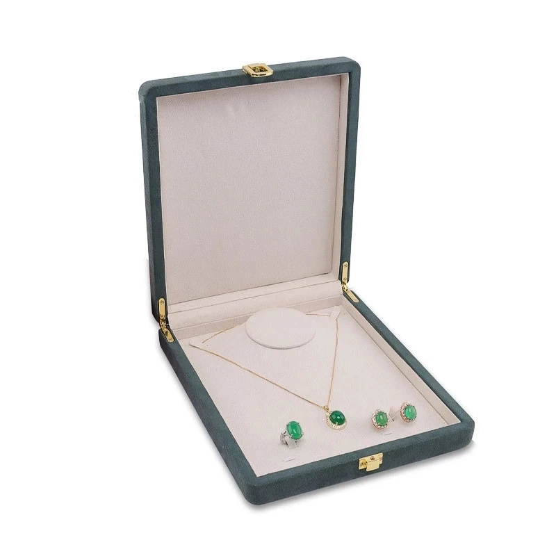 Large Gift Box Multifunction Necklace Ring Earring Pendant Jewelry Holder Boxes Velvet Retro Storage Case Display