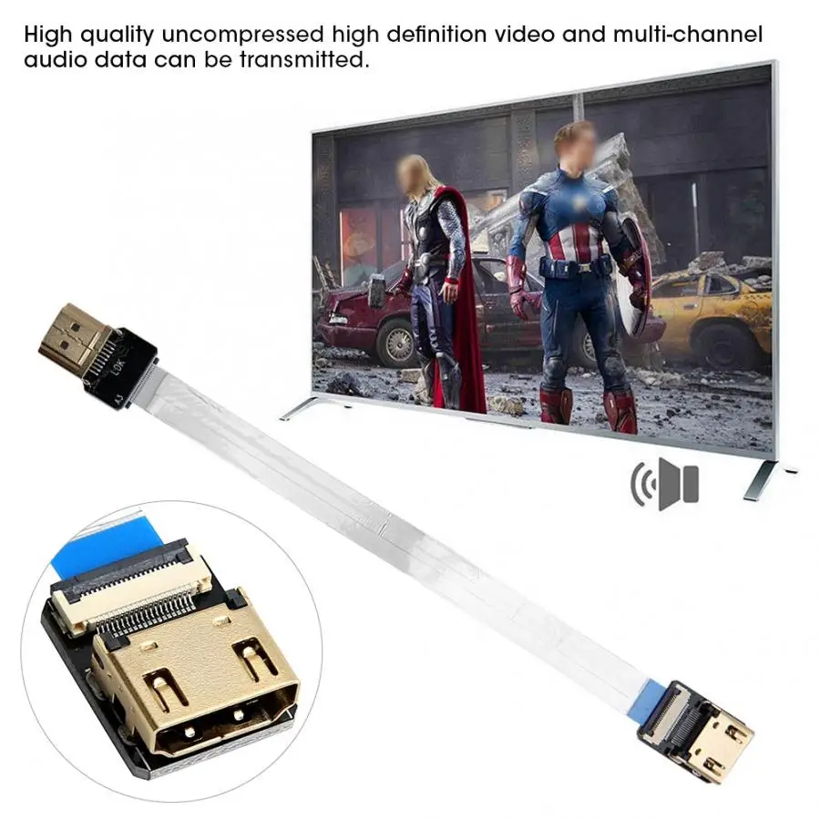 Стандартный HDMI разъем интерфейса мягкий A3 плоский штекер для А4 женский Базовый адаптер