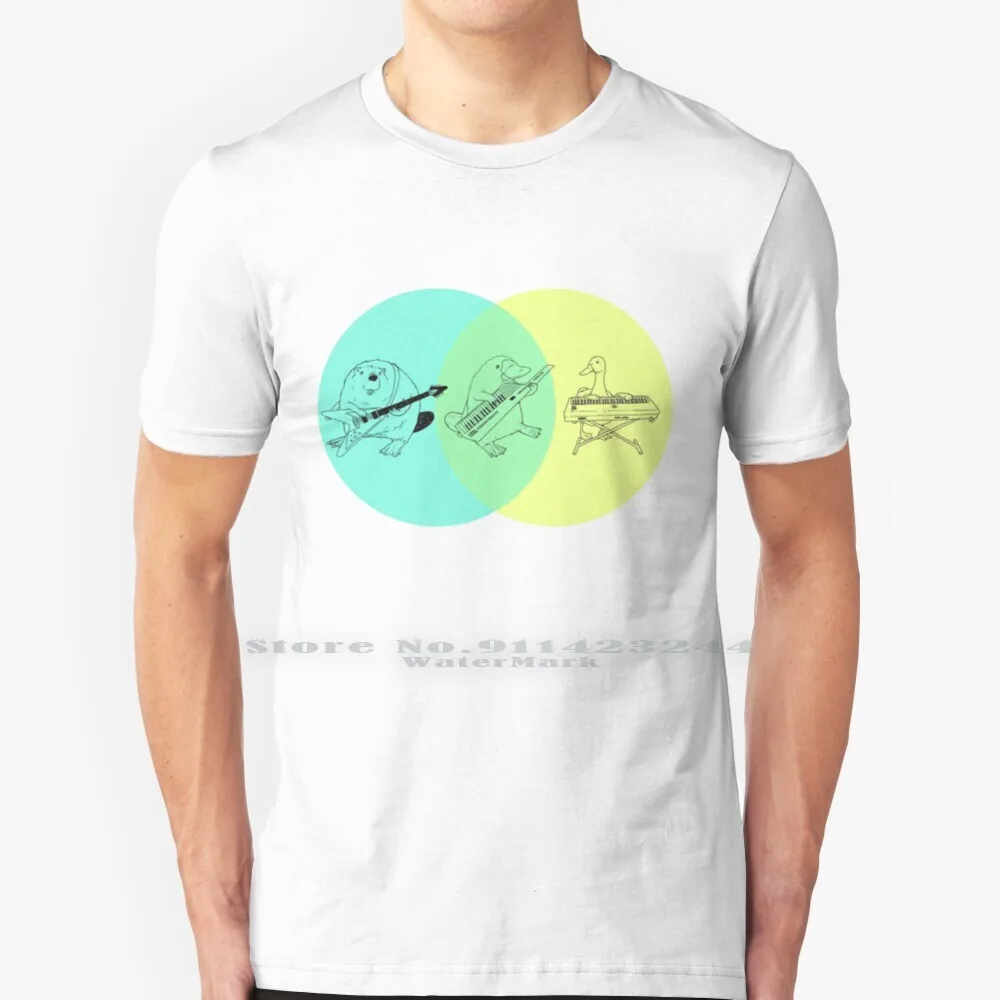 Keytar Venn Diagramma T Shirt Cotton 6Xl Keytar Duck Beaver Chitarra Tastiera Venn Diagramma Eccentrico Cute Fun Hipster Elegante Geek