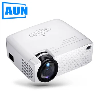 AUN mini proyector LED D40 para cine en casa, dispositivo Full HD 1080P 4k con puerto HD para teléfono móvil