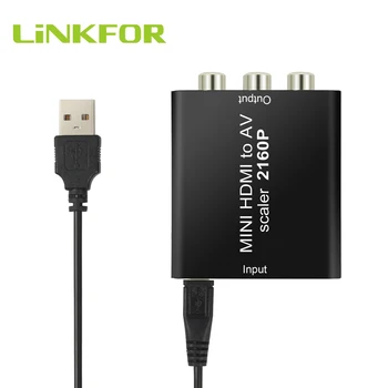 

LiNKFOR HDMI to CVBS Converter Support 4Kx2K HDMI to CVBS AV Adapter support NTSC and PAL With USB Power Cable For Power