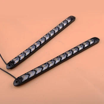 

Universal 1 Pair 12 LED DRL Daytime Running Strip Sequential Flowing Turn Signal Lamp Light