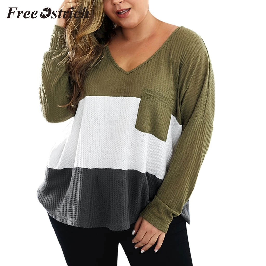 

FREE OSTRICH ladies plus size sweaters middle aged Women's sweater fashion knotted large size explosions stitching button knot