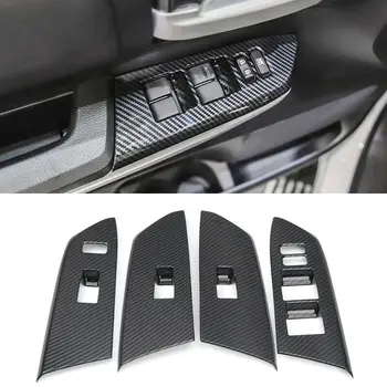 

4pcs/Set Carbon Fiber Black ABS Car Inner Door Armrest Cover Trim 4x High Quality Decoration For Toyota Tundra 14-19