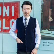 Мужские свитера без рукавов куртки с v-образным вырезом шерсть вязальные Джемперы Новая мода мужские кардиганы 8Colrs одежда