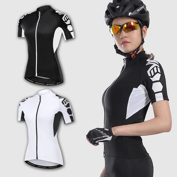 

White/Black Pro Team Lycra Cycling Jersey Women Summer Bike Clothes MTB Ropa Ciclismo Bicycle Uniforme Maillot Quick Dry