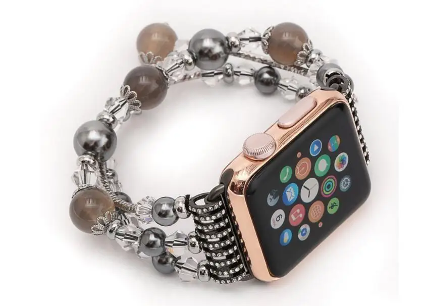 Женский браслет ручной работы из драгоценных камней, ремешок для apple watch series 1 2 3 4, ремешок для iwatch 38 мм 42 мм 40 мм 44 мм