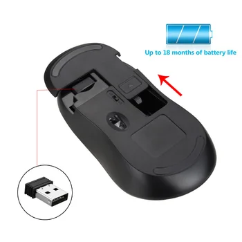 

2.4G Wireless Mobile Mouse with USB Receiver Portable Optical Mice for PC Laptop Computer Macbook KQS8