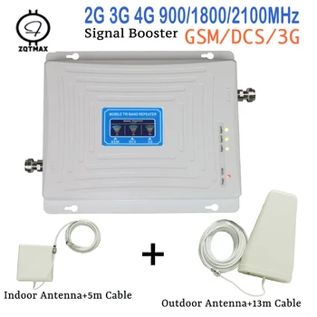 

Tri Band 2G 3G 4G Signal Booster GSM DCS WCDMA Repeater LTE UMTS Cellular Repeater 65dB Gain Cell phone Amplifier LCD Display