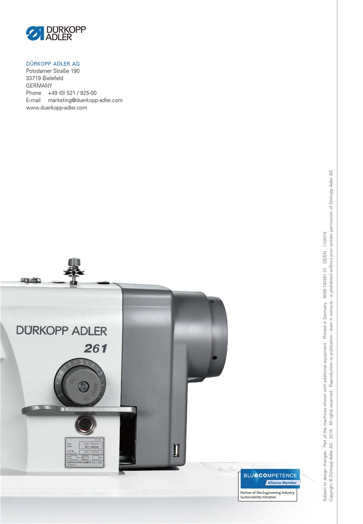 DÜRKOPP ADLER DAP 261 wavy stitch, leather, denim, bag, flat stitch sewing machine 3