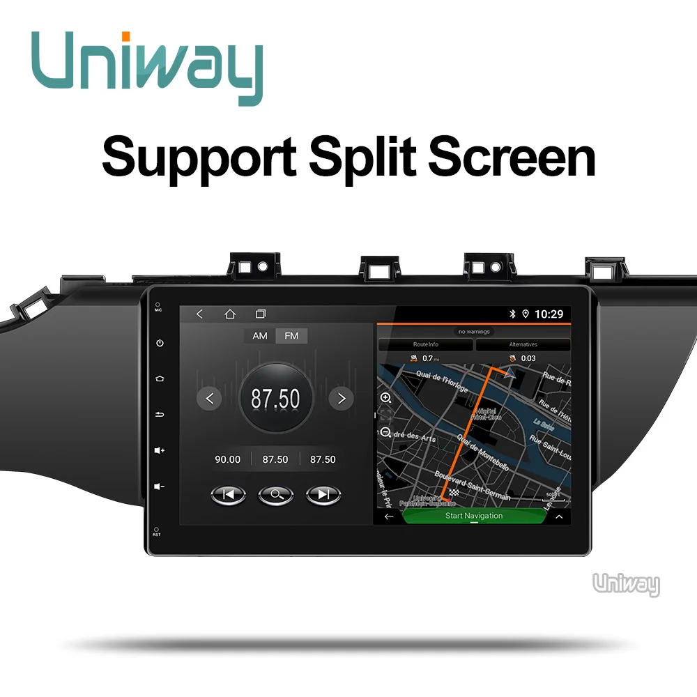 Best uniway A17K21071 2G+32G Octa 8 core  android 8.1  car dvd for kia k2 rio 2016 2017 multimedia car radio gps 4