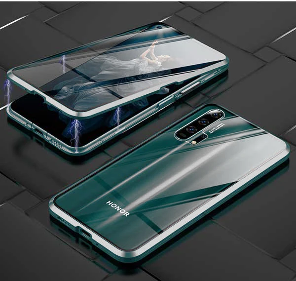 Двусторонний защитный чехол с магнитной металлической рамкой на 360 ° для huawei Honer Honor 20 20Pro Honor20 Pro YAL-L21 YAL-LA10 - Цвет: Sliver