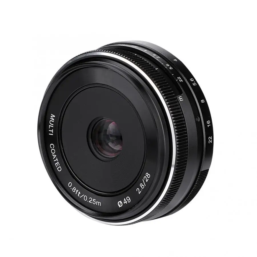 Lente para celular MEIKE 28 мм F2.8 APS-C объектив с ручным фиксированным фокусом для Fuji X Mount беззеркальных камер чечевица