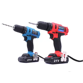 

Electric Screwdriver Cordless Drill Impact Drill Power Driver For Woodworking Tools 21V Max DC Lithium-Ion Battery 10mm 2 Speed