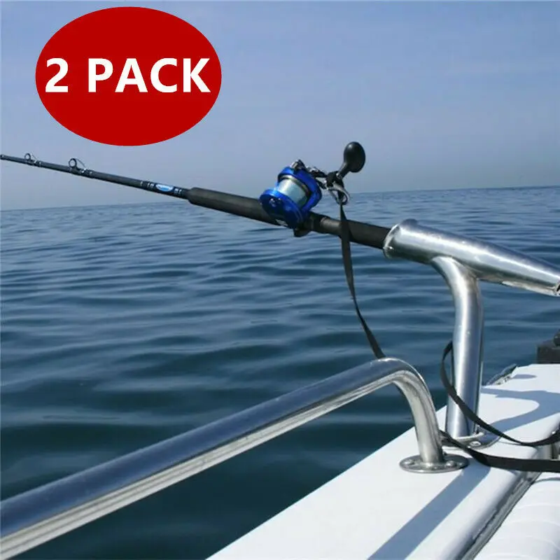 2x Boat Fishing Rod Holder Adjustable Fishing Rod Holder Boat Rod Holder  Silver