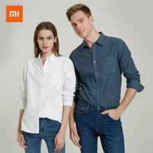 Xiaomi Youpin Классическая однотонная фланелевая хлопковая Повседневная рубашка мужская и женская хлопковая матовая фланелевая универсальная рубашка для влюбленных