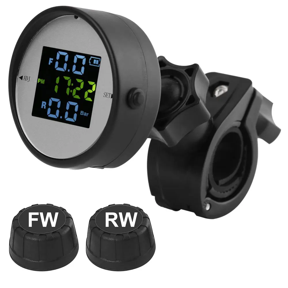TPMS система контроля давления в шинах мотоцикла USB интерфейс сигнализация давления в шинах Безопасность водонепроницаемый 2 шт. датчик TMPS