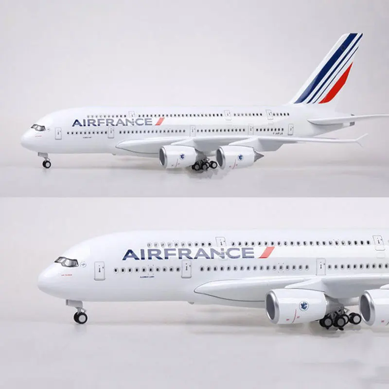 45,5 см 1/160 масштаб самолет Airbus A380 Air Франция авиакомпания Модель W светодиодный светильник и колеса литой пластик Смола самолет F коллекция