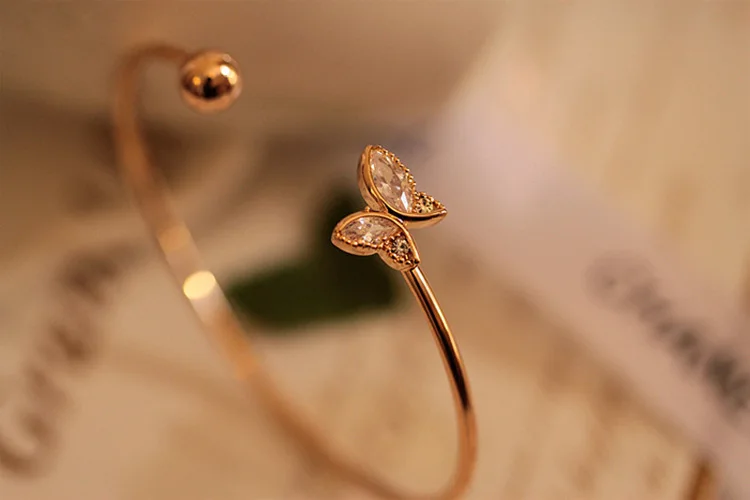 Yobest Charm Bracelet for Women Open Bangle Butterfly Zircon Bracelet Couples Jewelry Party Gifts bangle bracelet zircon bracelet