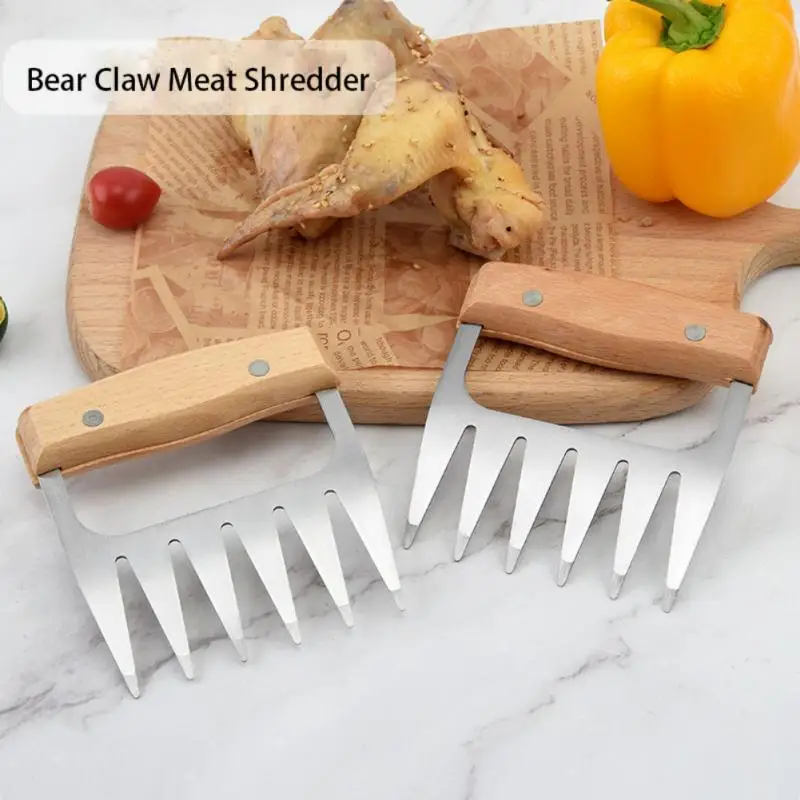 Meat Shredding Kitchen BBQ Forks Paws Bear Claw Stainless Steel Bottle Opener 
