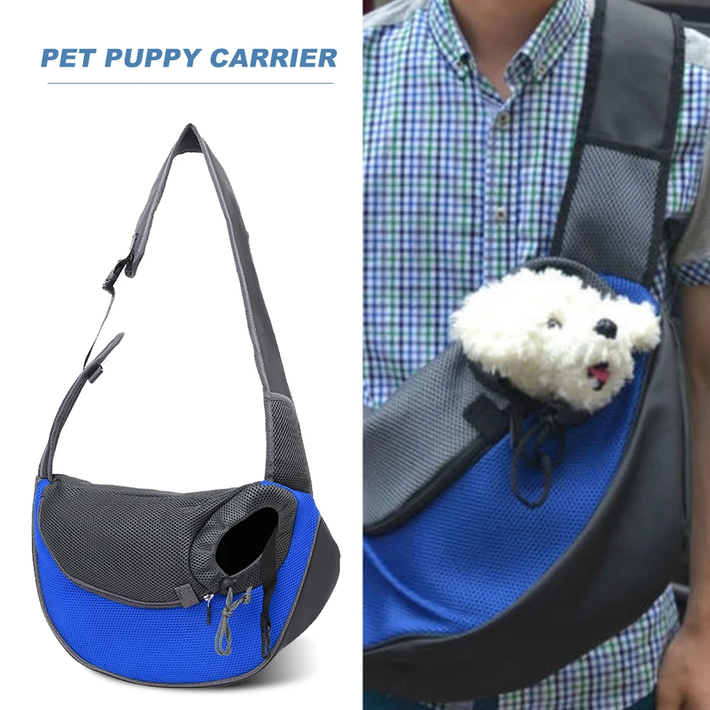 Transportín transpirable para mascotas, bolsa de viaje para exteriores, bolsa de malla Oxford, bolso de hombro individual para cachorros, bandolera cómoda