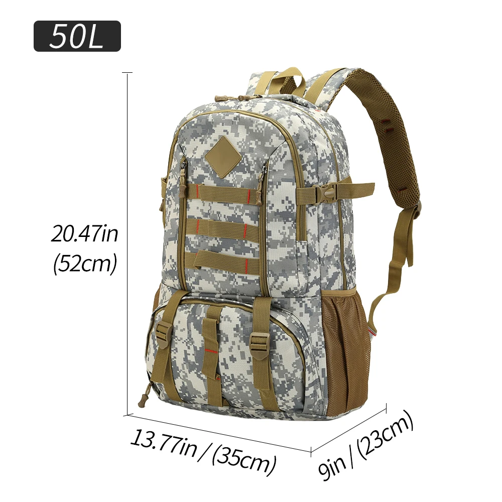 Золотой SFIT 50L тактический рюкзак нейлоновый водонепроницаемый походный охотничий рюкзак туристический рюкзак для спорта на открытом воздухе Большая вместительная мужская сумка - Цвет: Золотой