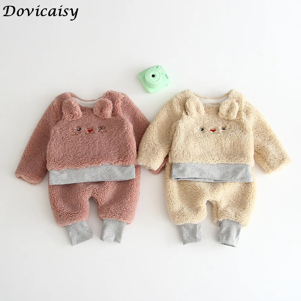 Костюм для малышей осенне-зимняя Милая одежда с рисунком для маленьких мальчиков, пуловер, Толстовка Топ+ штаны, комплект одежды для маленьких девочек, костюм