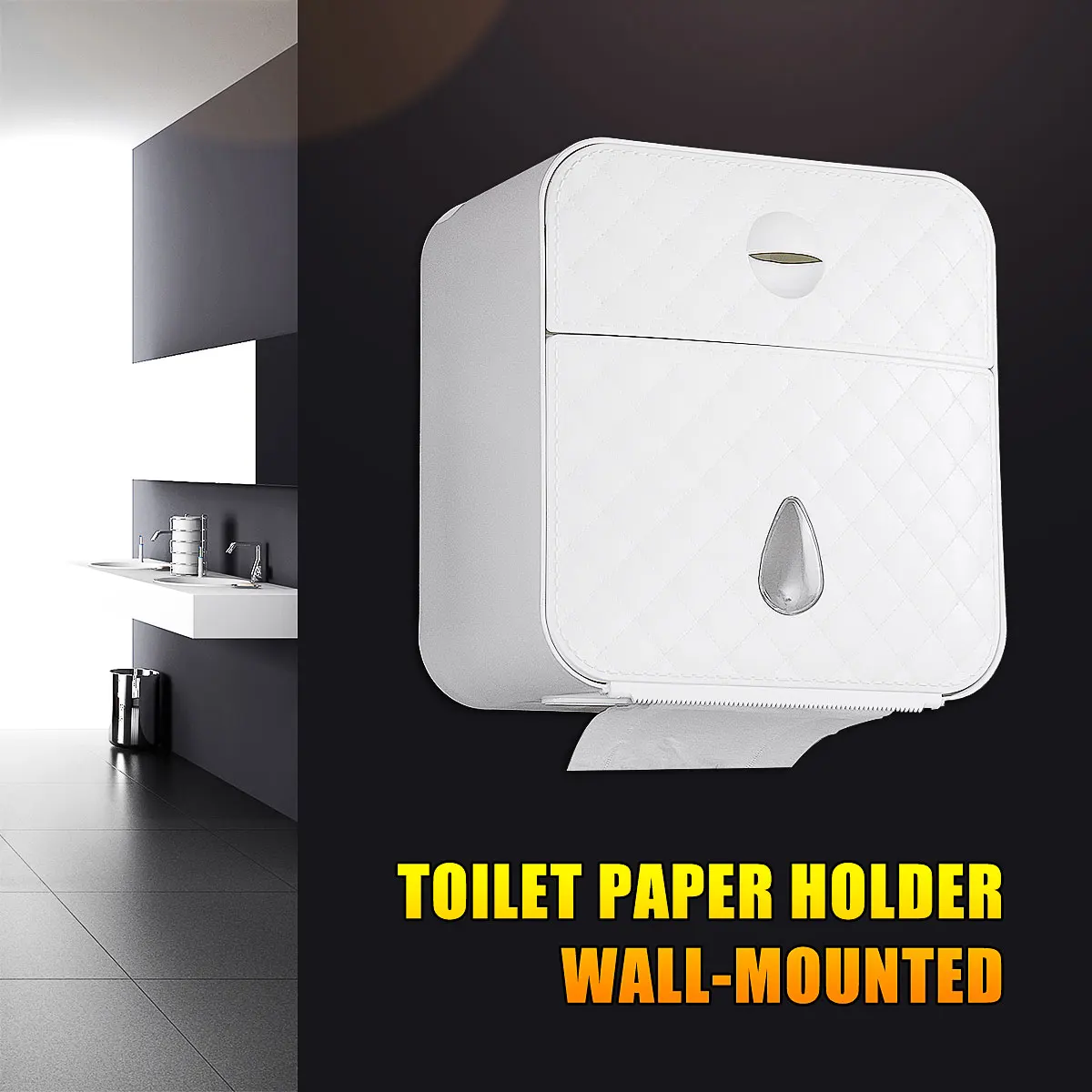 

ABS Plastic Toilet Paper Holder Wall-mounted Tissue Box Case Storage Rack Tissue Dispenser Organizer Bathroom Accessories White