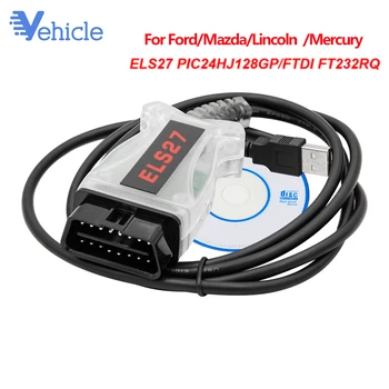 

OBD OBD2 Car Diagnostic Auto Tool Scanner CableFor Ford for Mazda FTDI PIC24HJ128GP ELS27 for ELM 327 V1.5 ELS27 FORScan J2534