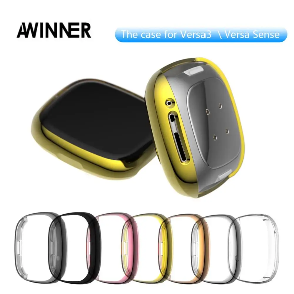 

AWINNER Case for Fitbit Versa 3/versa Sense Cover Waterproof Watch Shell Cover Screen Protector Case for Fitbit Versa 3/Sense