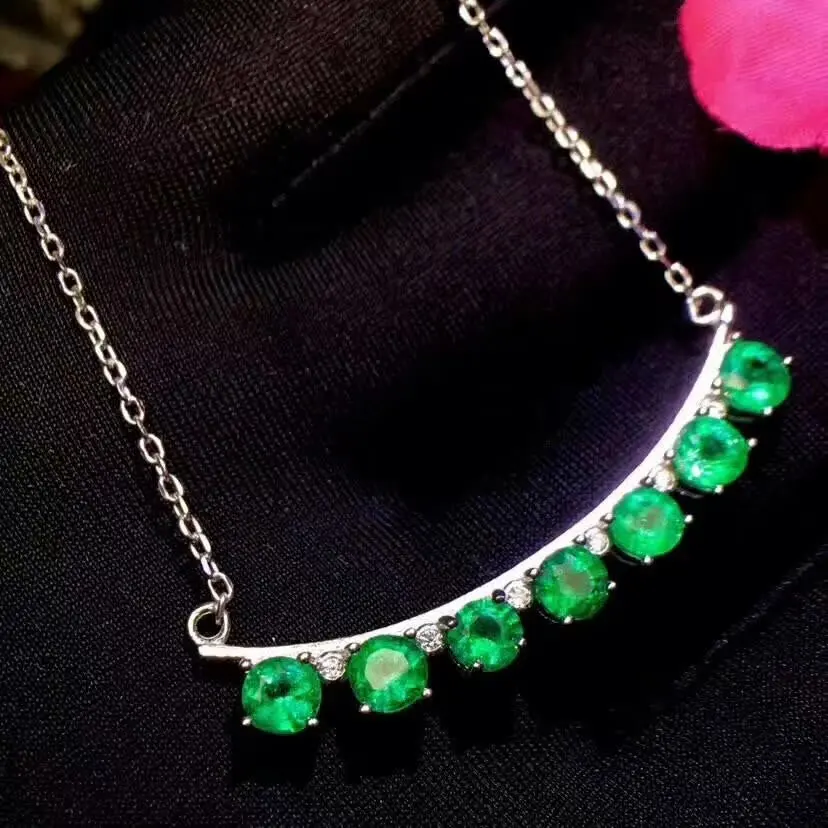 SHILOVEM 925 sterling silver Natural Emerald Pendants classic fine Jewelry women wedding wholesale gift 4*4mm lpz0404999agml