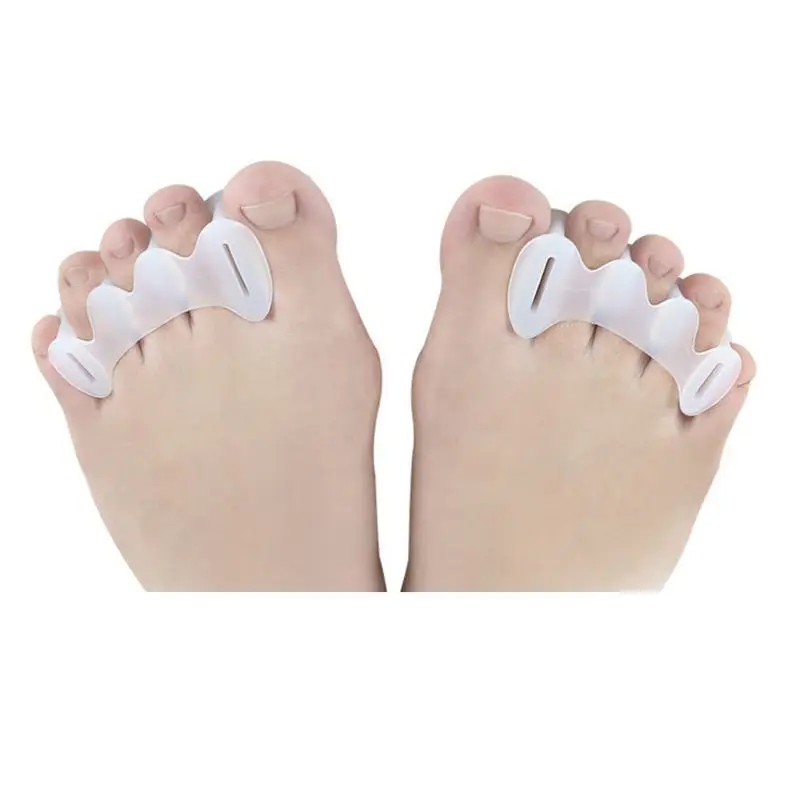 1 pair Hammer Toe Treatment Silicone Three Holes Hallux Valgus Toe Separator Corrector