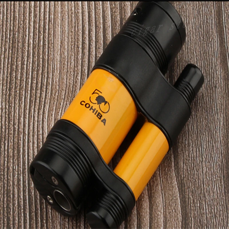 Набор аксессуаров для сигар COHIBA, пепельница для сигар, острый сигарный нож, 3 фонарь, газовая зажигалка, набор с подарочной коробкой