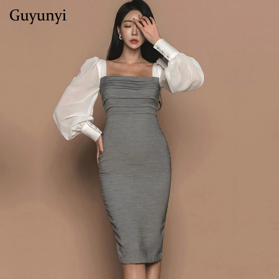 Chiffon puff sleeve dress Clearance