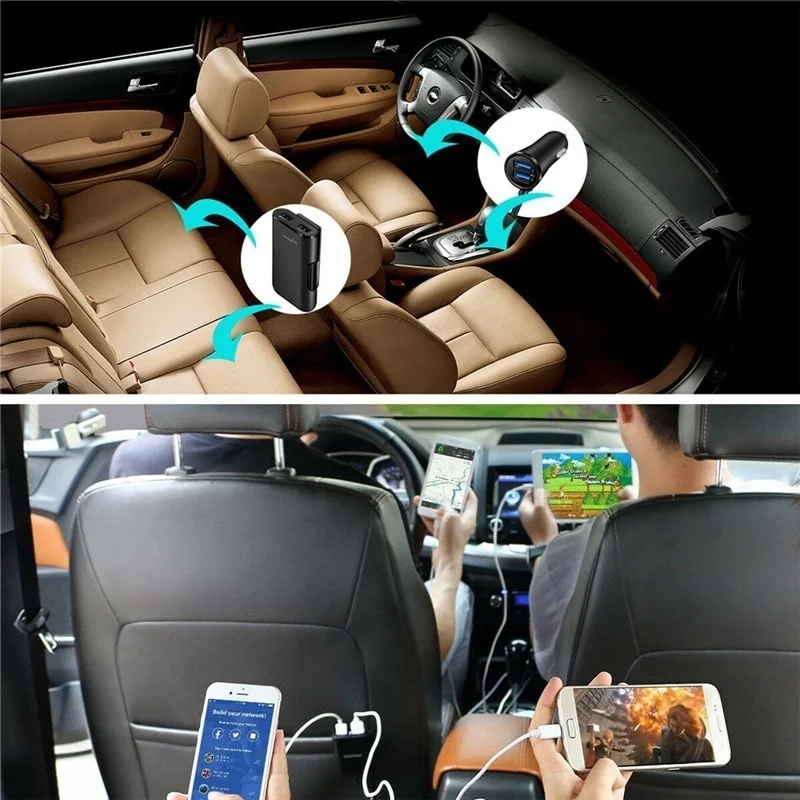 Универсальное 4 порта USB Автомобильное быстрое зарядное устройство QC3.0 Быстрая зарядка USB адаптер мини автомобильное быстрое зарядное устройство адаптер для мобильного телефона
