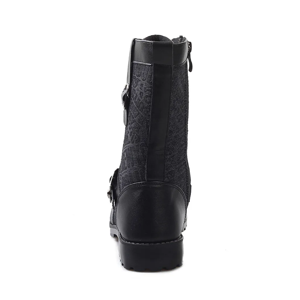 Мужская обувь; модные мужские ботинки; zapatos de hombre; модные мужские ботинки в стиле ретро, панк, с острым носком, на молнии сбоку; высокие Хлопковые мотоботы