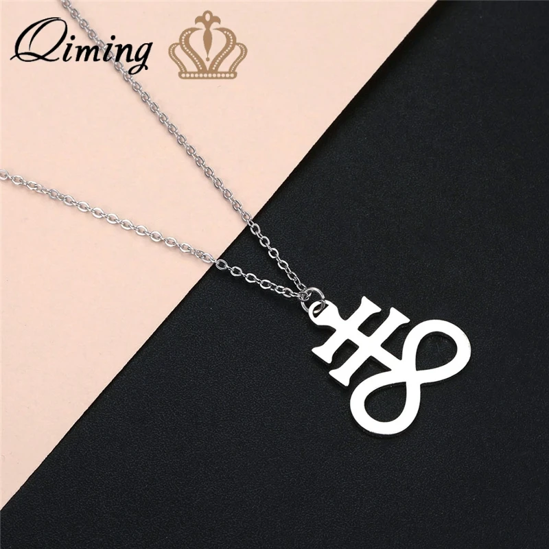 QIMING Левиафан сатана крест подвеска ожерелье для женщин и мужчин нержавеющая