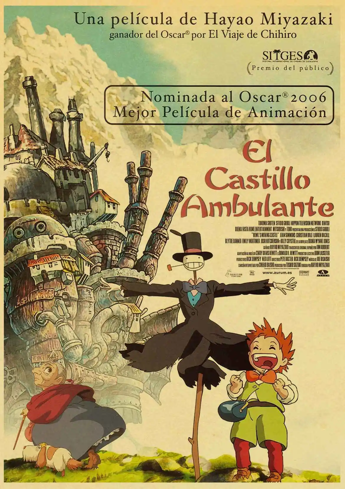 Хаяо Миядзаки carrrtoon movie Howl's Moving замок Высокое качество ретро постер ВИНТАЖНЫЙ ПЛАКАТ настенный Декор для дома Бар Кафе - Цвет: W017