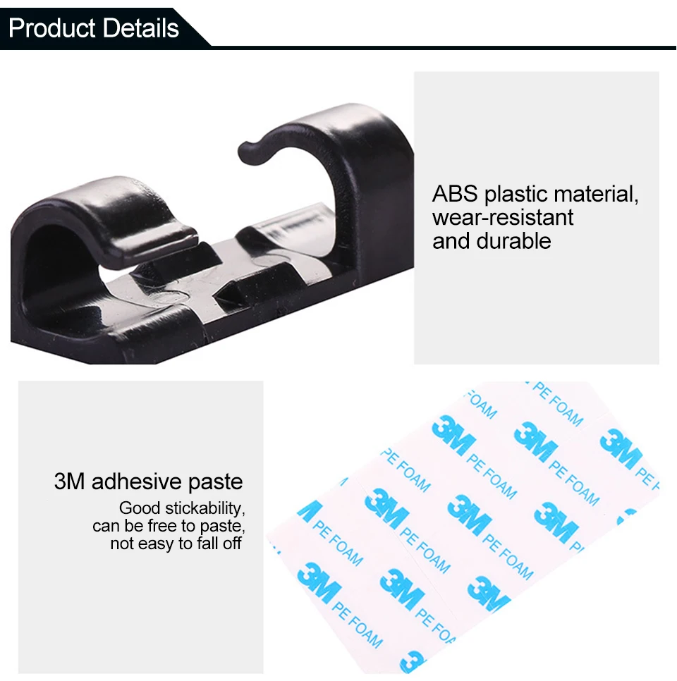 Cable Winder Wire Management Cable Organizer Desktop & Workstation Cord Clips Management Holder Data Telephone Line Sleeve (9)