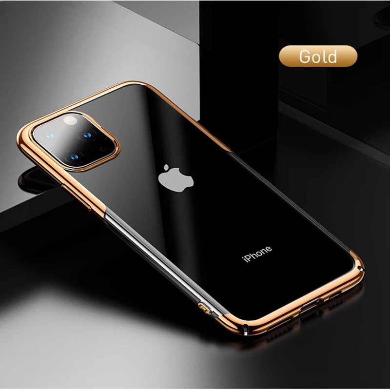 Baseus Роскошный чехол для телефона с покрытием для iPhone 11 Pro Max 11Pro Чехол Жесткий PC задняя крышка для iPhone11 защитный чехол Coque Fundas - Цвет: Gold