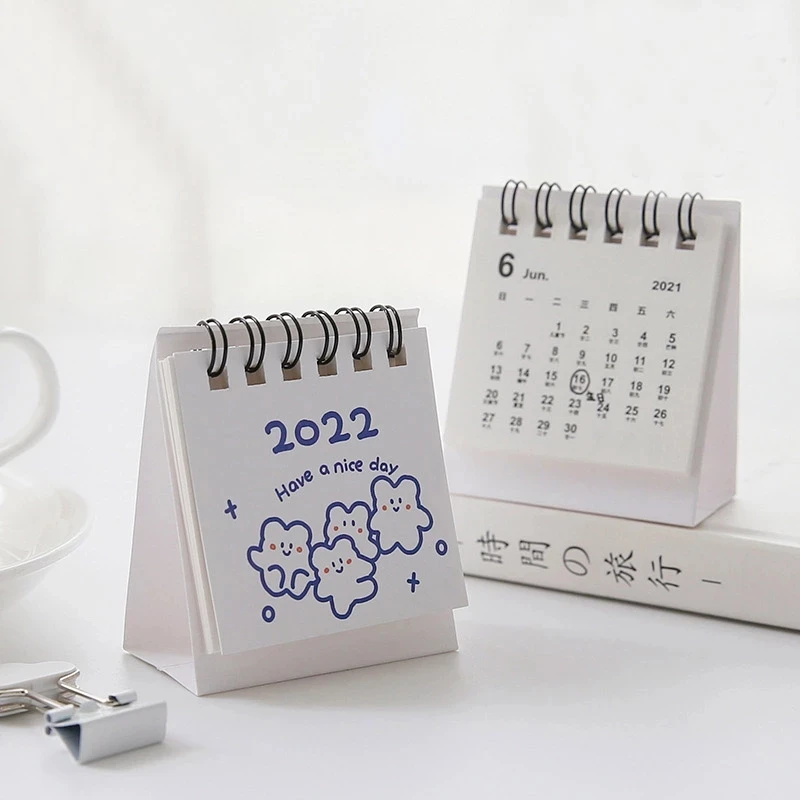 Small Calendar 2022 2022 Cute Mini Desk Calendar Pocket Event Reminder Memo Spiral Small Table  Desktop Self Standing Easel Flip Calendar|Calendar| - Aliexpress