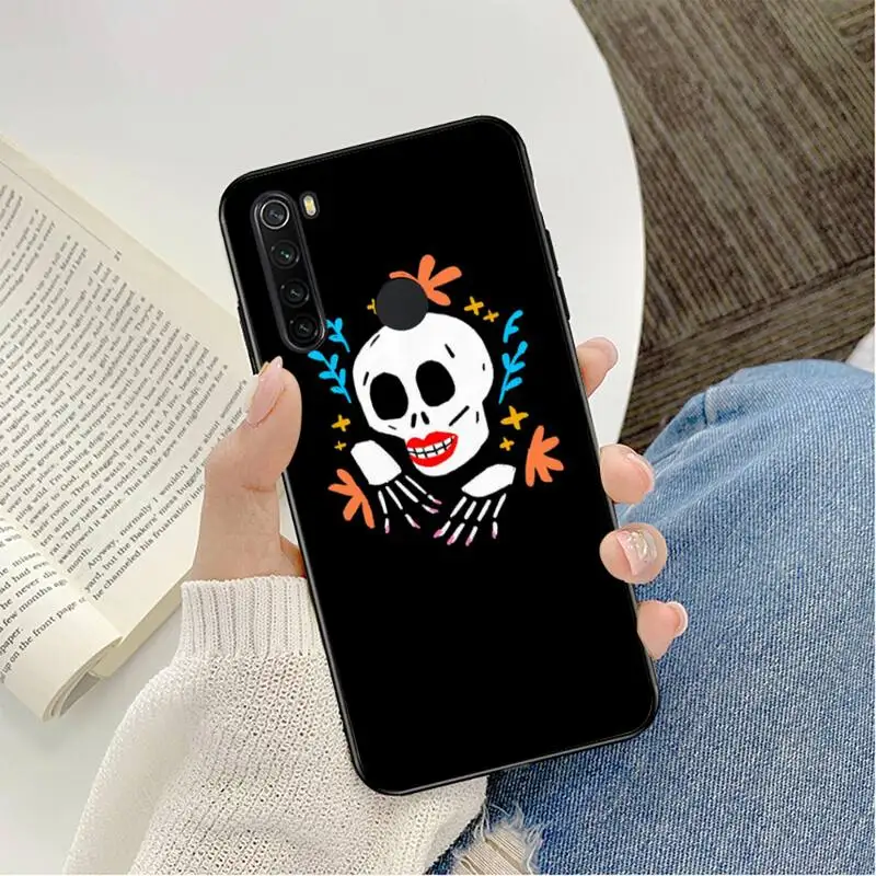 xiaomi leather case handle YNDFCNB Nền Đen Hoa Văn Ốp Lưng Điện Thoại Redmi Note 8Pro 8T 6Pro 6A 9 Redmi 8 7 7A Note 5 5A Note 7 xiaomi leather case cover