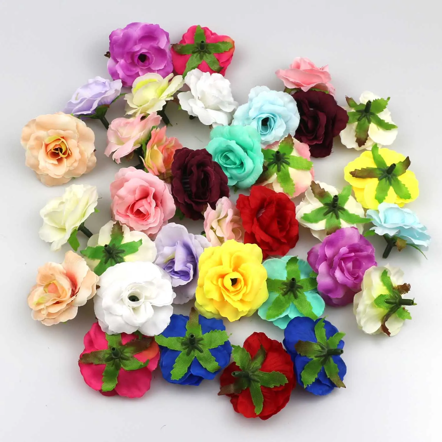 Lulang 5cm Fake Flowers Head Bulk Silk Rose Bud Artificial Flower For Wedding Party Home Plants Decoration Hat Accessories 50pcs Artificial Dried Flowers Aliexpress