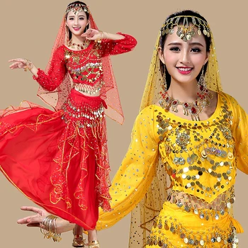 

New Belly Dance Costumes Set 2019 Bollywood Performance Wear Show Costume Stage Bellydance Skirt Women Dress Belly Dance BL2376