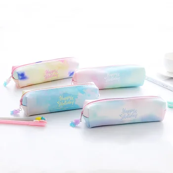 

1pc Kawaii Pencil Case Watercolor Unicorn School Pencil Box Pencilcase Pencil Bag School Supplies Stationery Make up