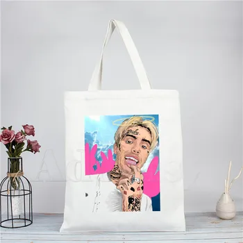 

American Rapper Hip Hop Canvas Bag Casual Large Hand Bags for Women Ladies Shopping Handbag Print Large Capacity Bag